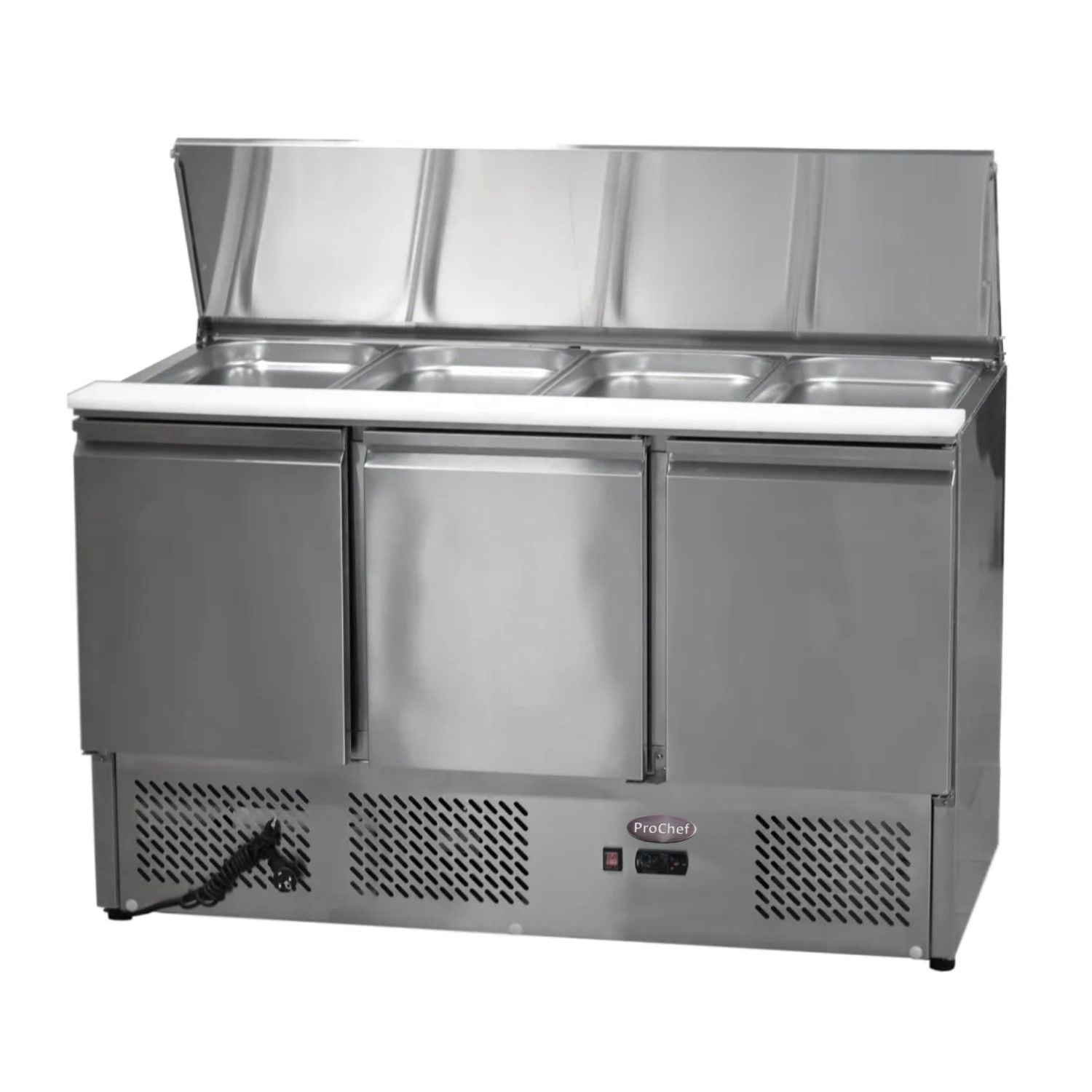 FREEZER INDUSTRIAL PROCHEF ESL3850 380 L ACERO INOXIDABLE 137 CM MESON REFRIGERADO SALADETTE - 7