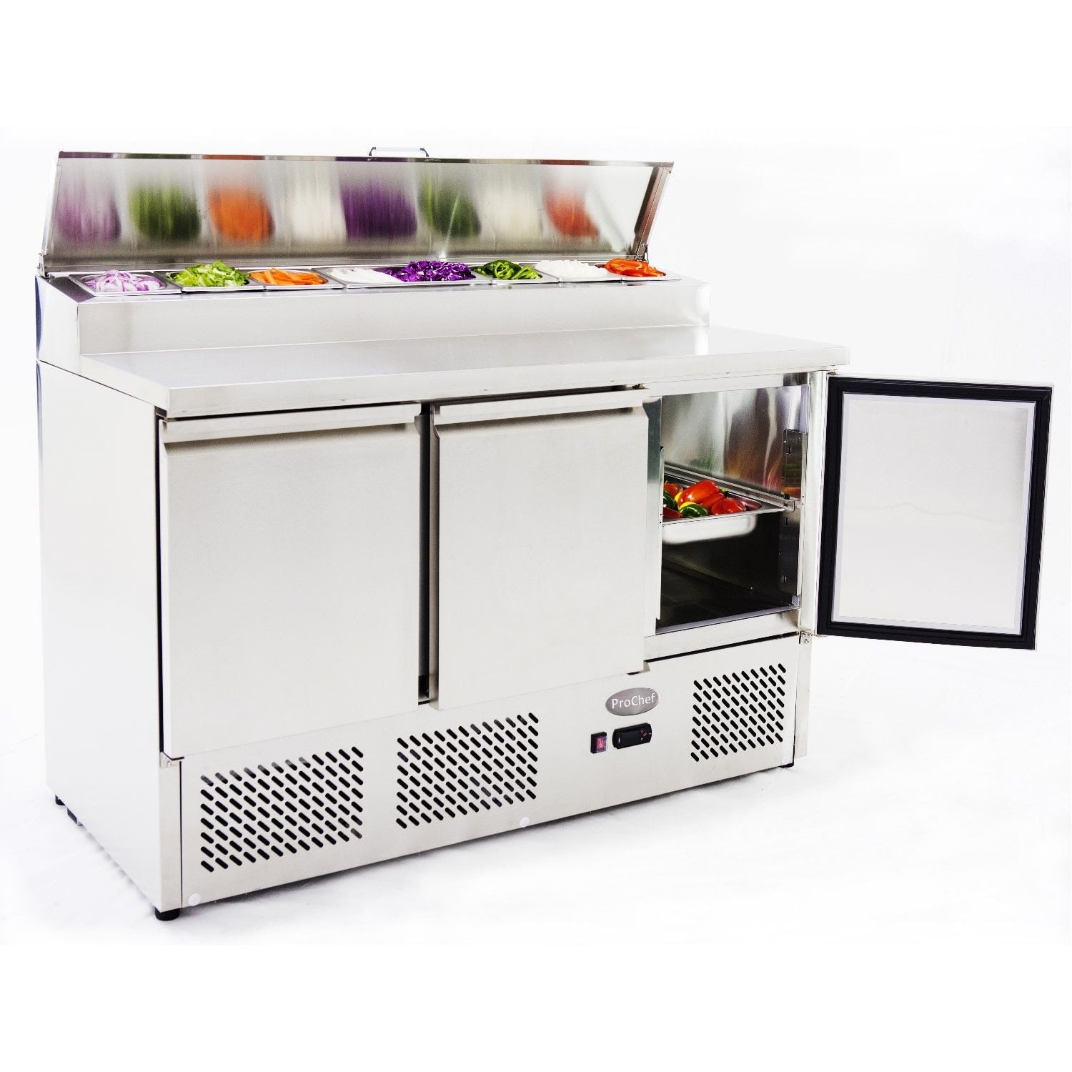 FREEZER INDUSTRIAL PROCHEF 380 L ACERO INOXIDABLE 137 CM MESON REFRIGERADO PIZZERO - 1
