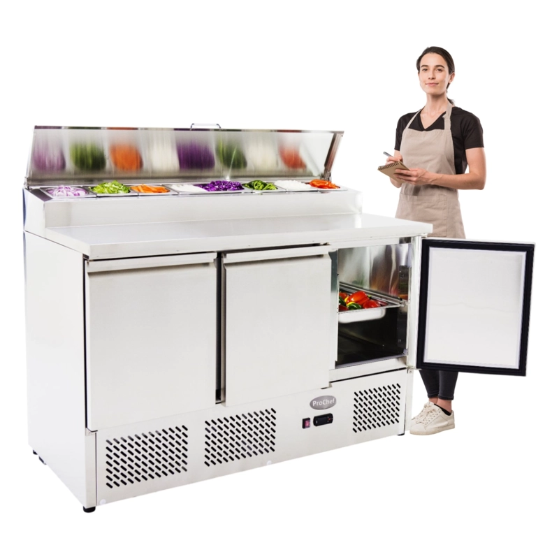 FREEZER INDUSTRIAL PROCHEF 380 L ACERO INOXIDABLE 137 CM MESON REFRIGERADO PIZZERO - 2