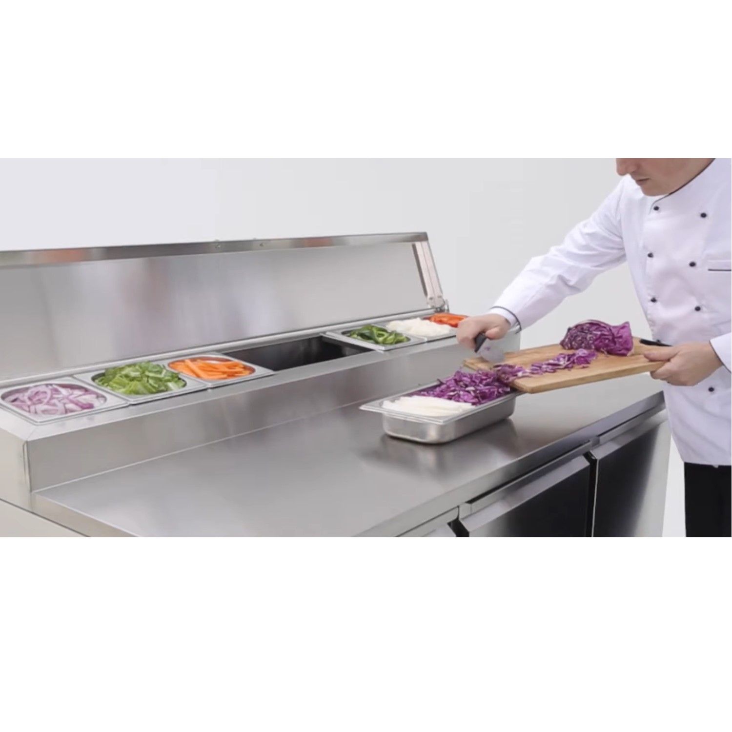 FREEZER INDUSTRIAL PROCHEF 380 L ACERO INOXIDABLE 137 CM MESON REFRIGERADO PIZZERO - 4