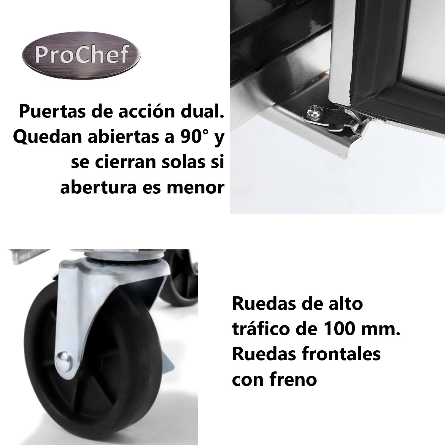 FREEZER INDUSTRIAL PROCHEF 410 L ACERO INOXIDABLE REFRIGERADOR -5 A 5°C - 4