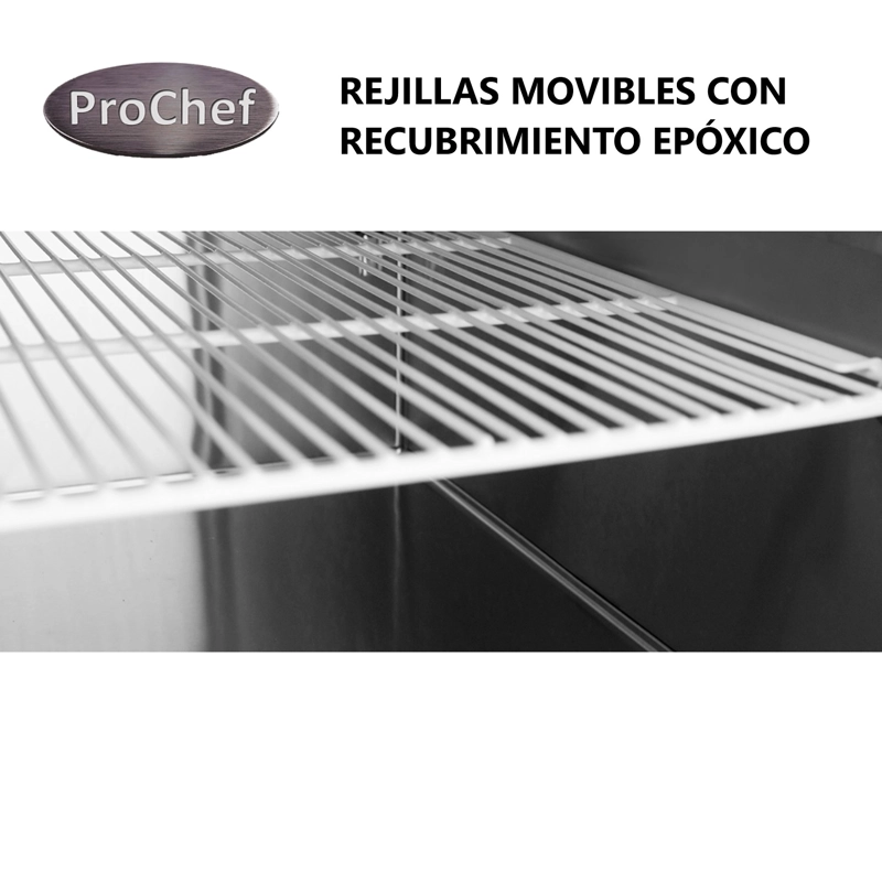 FREEZER INDUSTRIAL PROCHEF 410 L ACERO INOXIDABLE REFRIGERADOR -5 A 5°C - 5
