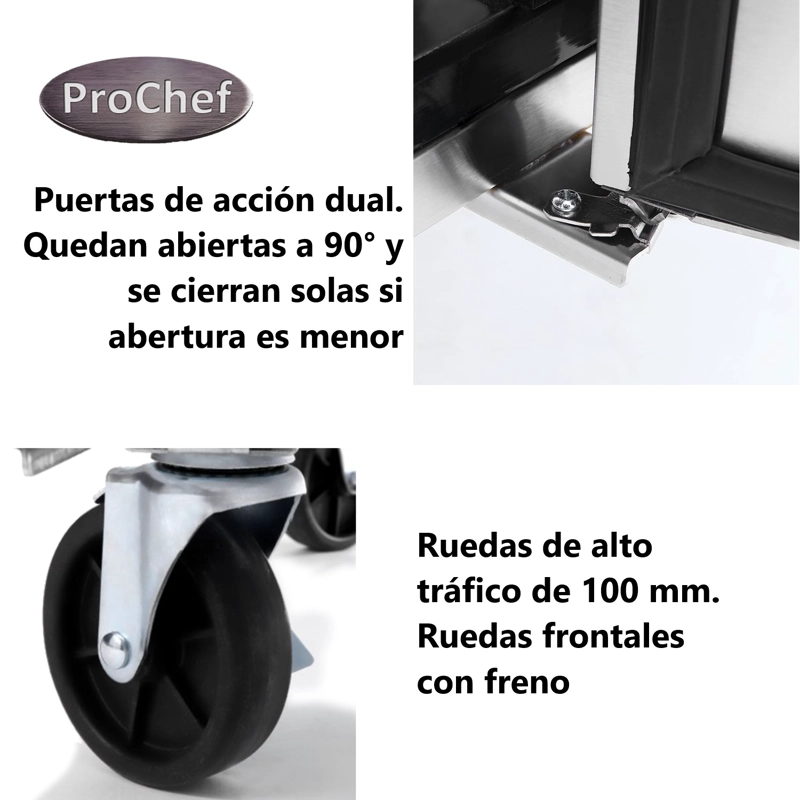 FREEZER INDUSTRIALES PROCHEF 410 L ACERO INOXIDABLE CONGELADOR FREEZER INDUSTRIAL - 5