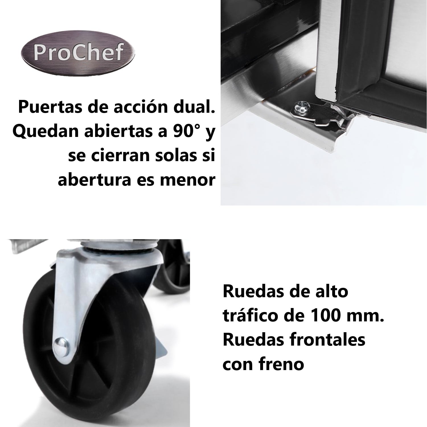 FREEZER INDUSTRIALES PROCHEF 900 L ACERO INOXIDABLE CONGELADOR FREEZER INDUSTRIAL - 4