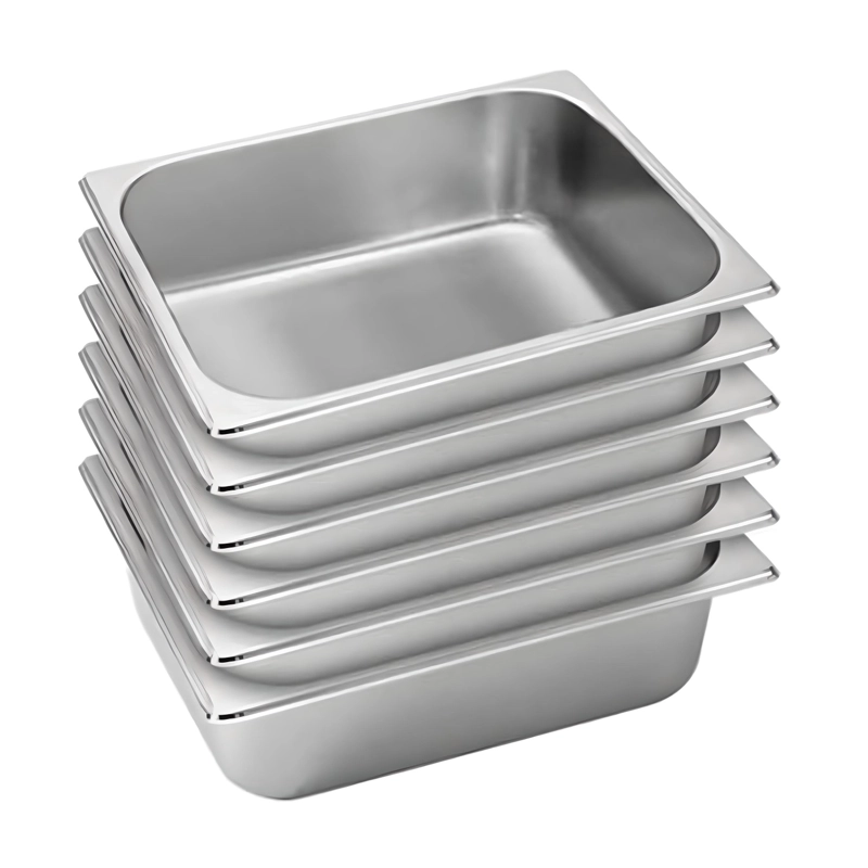 DEPOSITO GASTRONOMICO GN 1/2 X 100 MM ACERO INOX. PACK 6 UN. - 1