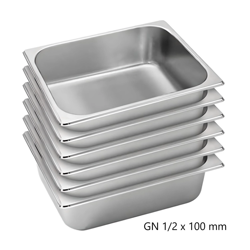 DEPOSITO GASTRONOMICO GN 1/2 X 100 MM ACERO INOX. PACK 6 UN. - 3