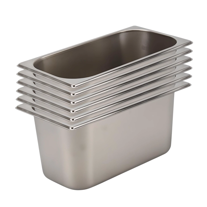 DEPOSITO GASTRONOMICO GN 1/3 X 150 MM ACERO INOX. PACK 6 UN. - 1