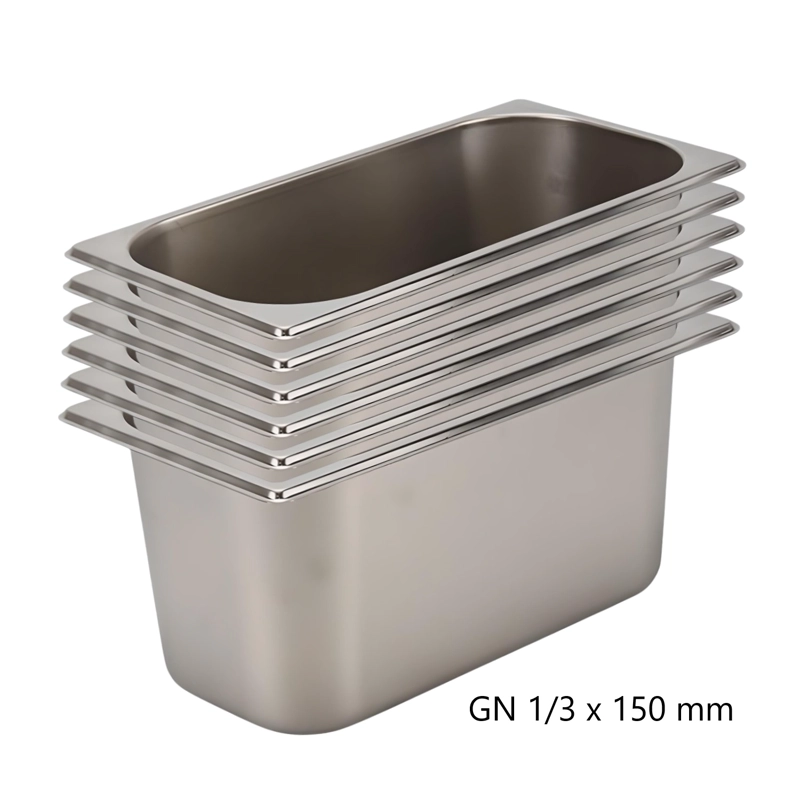 DEPOSITO GASTRONOMICO GN 1/3 X 150 MM ACERO INOX. PACK 6 UN. - 3