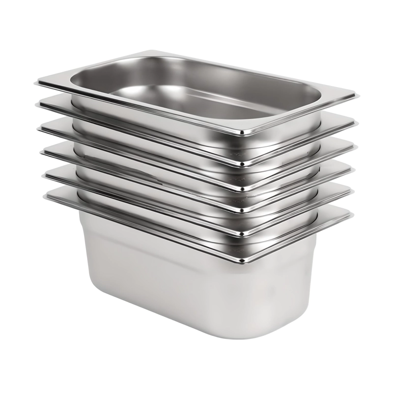 DEPOSITO GASTRONOMICO GN 1/4 X 100 MM ACERO INOX. PACK 6 UN. - 1