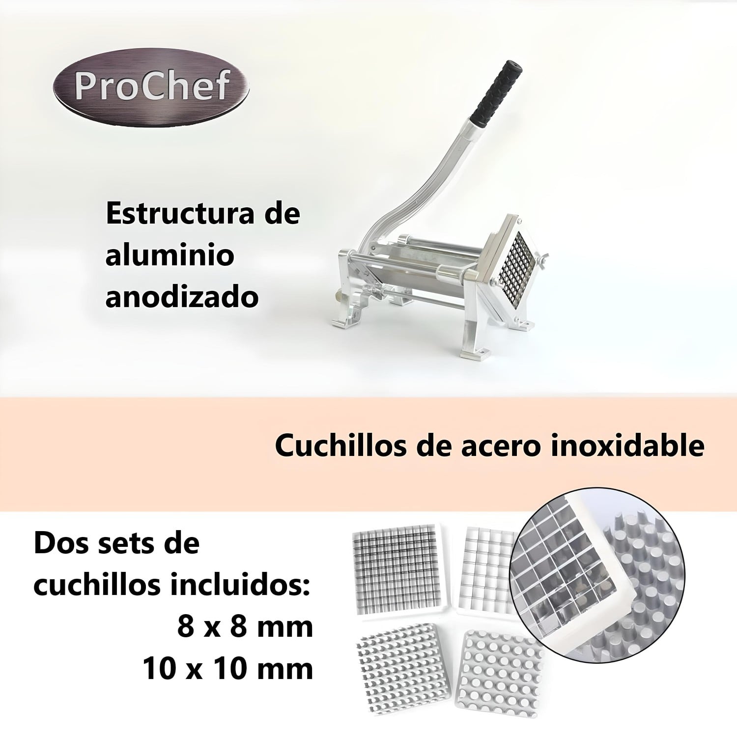 CORTADOR PICADOR MANUAL DE PAPAS 8 Y 10 MM. - 5