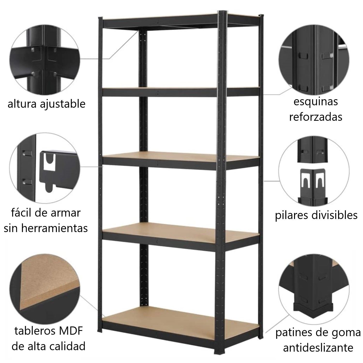 Estante De Acero Y MDF, Pequeño