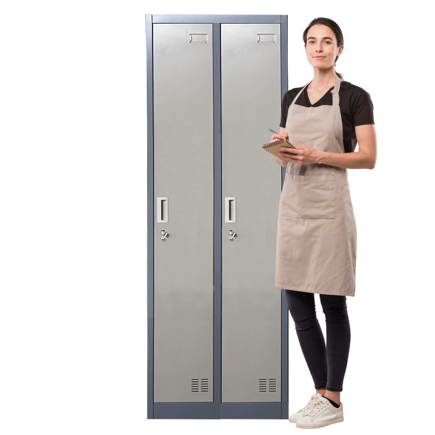 LOCKER PROCHEF ACERO 2 PUERTAS GRIS CASILLERO METALICO 2 CUERPOS - 2