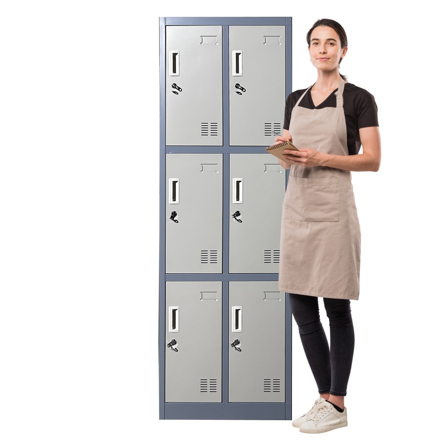 LOCKER CASILLERO METALICO 2 CUERPOS 6 PUERTAS - 2