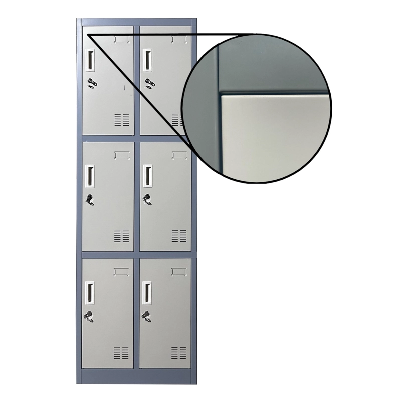 LOCKER CASILLERO METALICO 2 CUERPOS 6 PUERTAS - 5