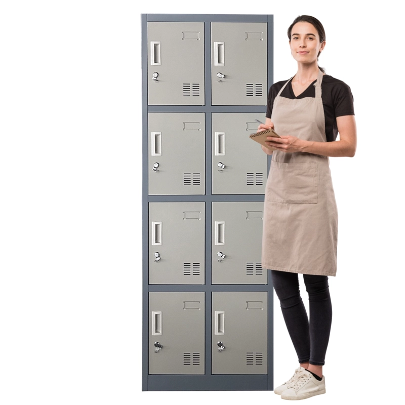 LOCKER PROCHEF ACERO 8 PUERTAS GRIS CASILLERO METALICO 2 CUERPOS - 2