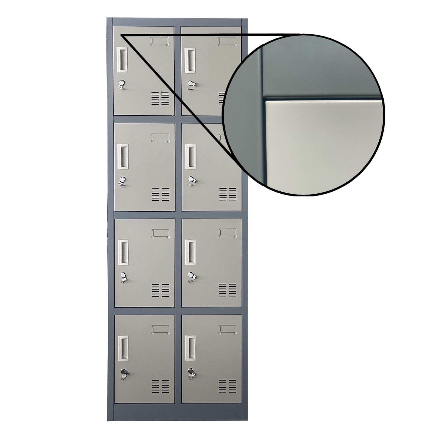 LOCKER PROCHEF ACERO 8 PUERTAS GRIS CASILLERO METALICO 2 CUERPOS - 5