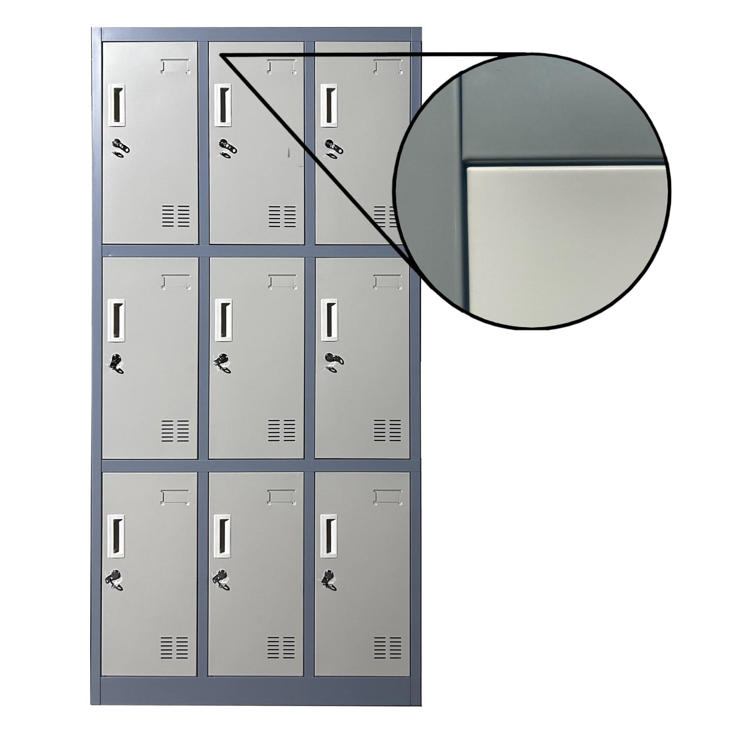 LOCKER CASILLERO METALICO 3 CUERPOS 9 PUERTAS - 5