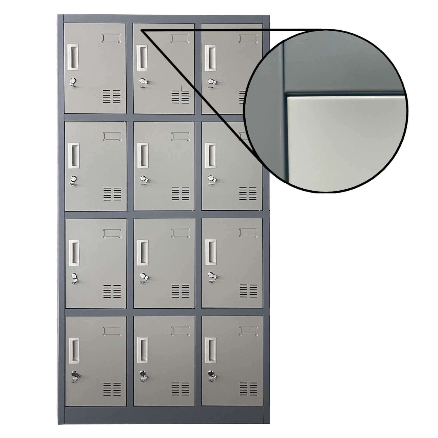 LOCKER PROCHEF ACERO 12 PUERTAS GRIS CASILLERO METALICO 3 CUERPOS - 5