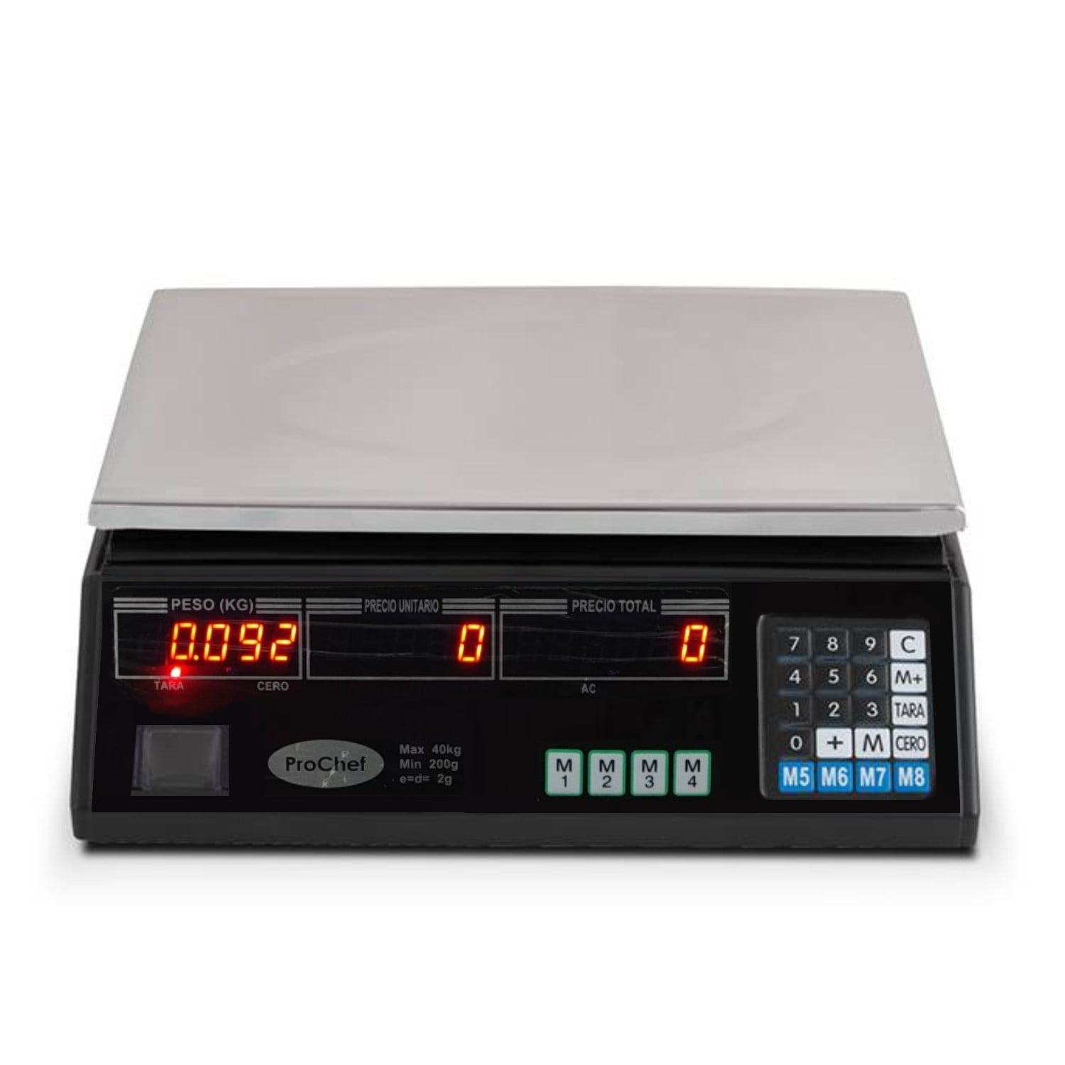 BALANZA PESA DIGITAL PROCHEF 40 KG. X 2 GR. ELECTRICA Y BATERIA - 2