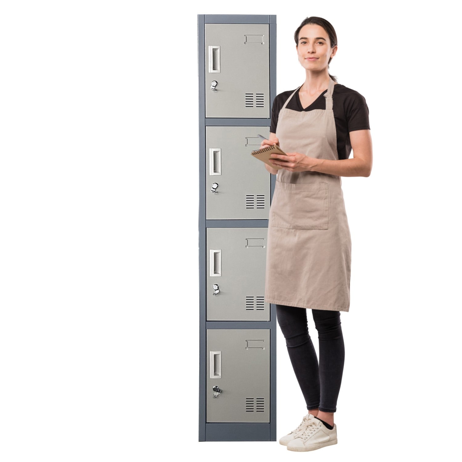 LOCKER PROCHEF ACERO 4 PUERTAS GRIS CASILLERO METALICO 1 CUERPO - 2