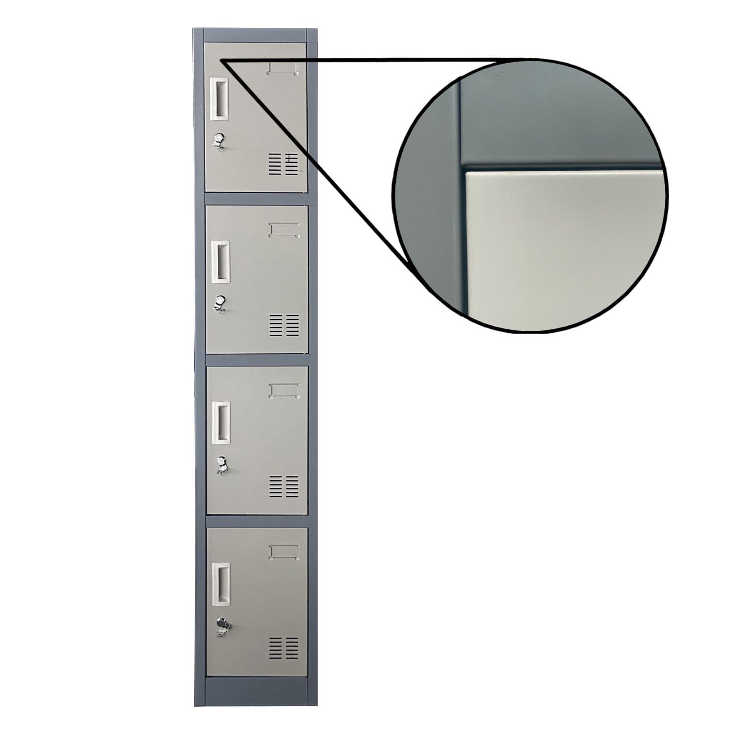 LOCKER PROCHEF ACERO 4 PUERTAS GRIS CASILLERO METALICO 1 CUERPO - 5