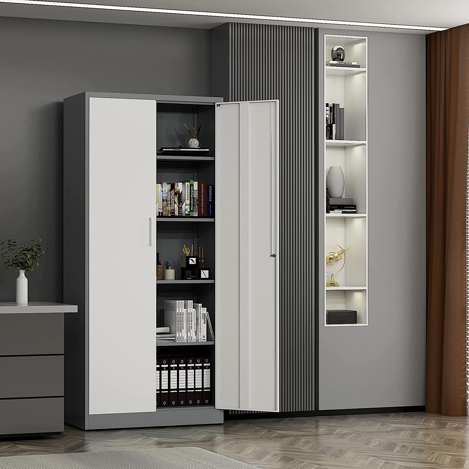 ARMARIO PROCHEF 90X40X185 CM 2 CUERPOS 2 PUERTAS BAND HORIZ ACERO - 5