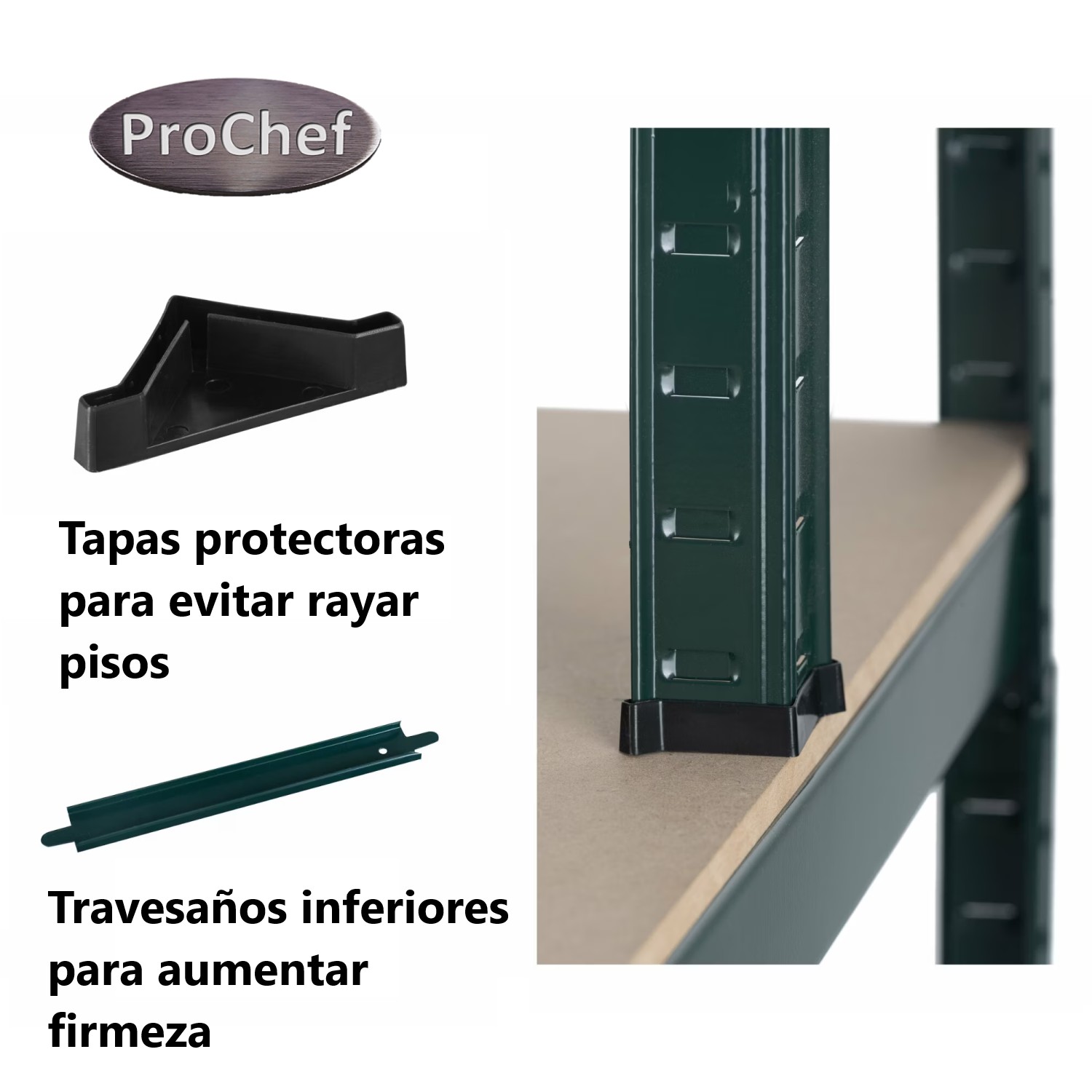 MESA DE TRABAJO CON REPISAS ACERO NEGRO 100X60X180 CM. - 7