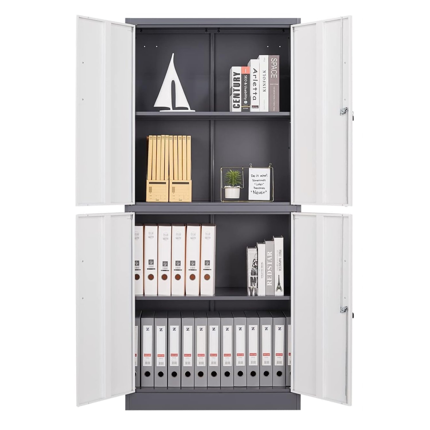 ARMARIO PROCHEF 90X40X185 CM 2 CUERPOS 4 PUERTAS 3 BANDEJAS ACERO - 7