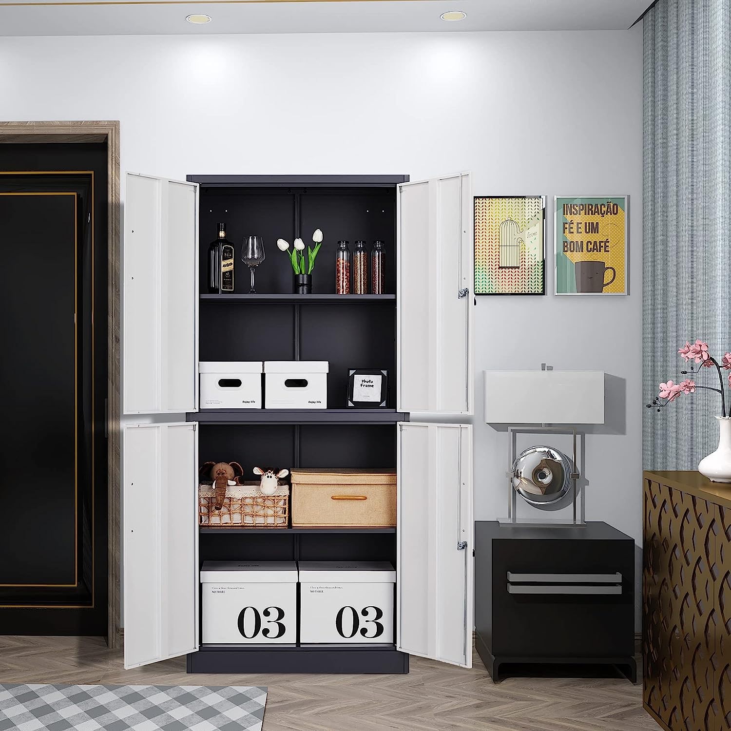 ARMARIO PROCHEF 90X40X185 CM 2 CUERPOS 4 PUERTAS 3 BANDEJAS ACERO - 8