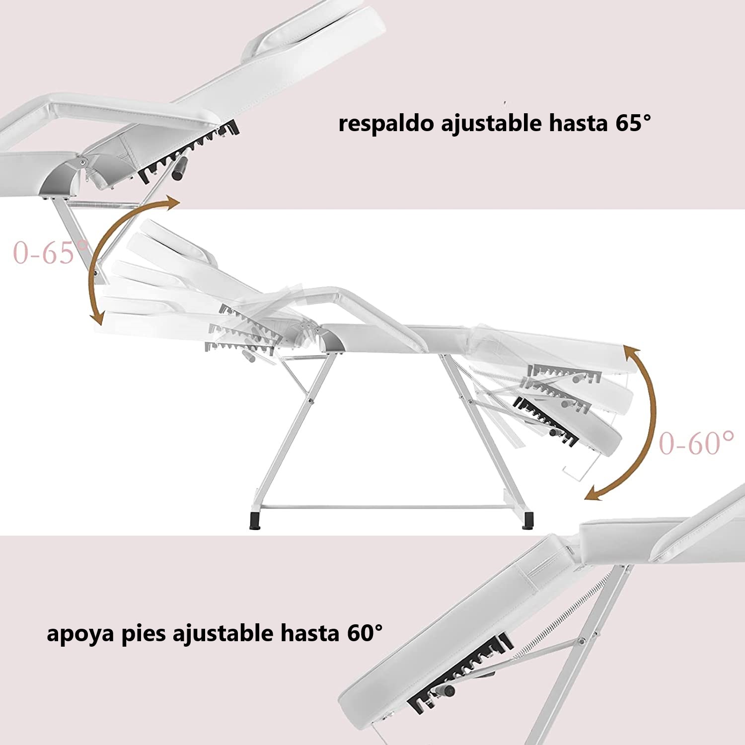 CAMILLA DE MASAJE PROCHEF 18 CM X 53 CM RECLINABLE CON PISO GIRATORIO - 5