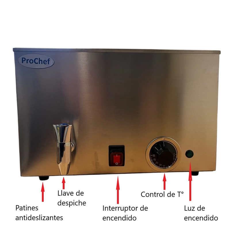 BAÑO MARIA ELECTRICO 20 LT CON DESPICHE GN 1/1 - 7