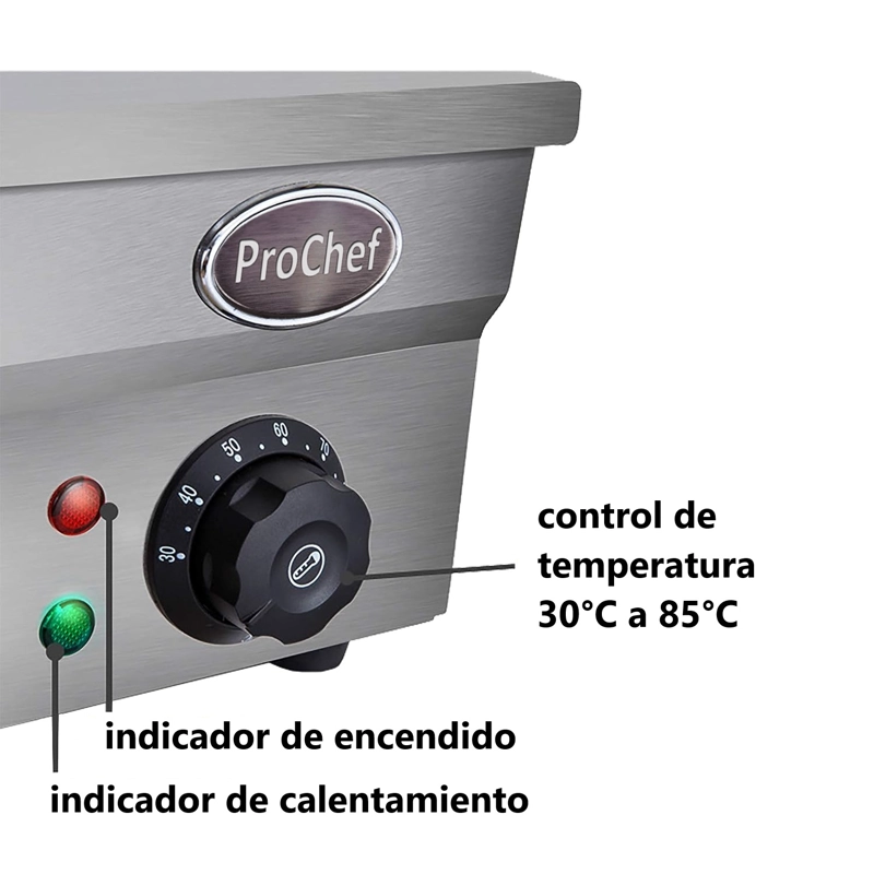 VITRINA PROCHEF CALOR BAÑO MARIA SOBREMESA 3 X GN 1/2 - 8