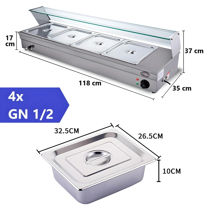 VITRINA PROCHEF CALOR BAÑO MARIA SOBREMESA 4 X GN 1/2 - 4