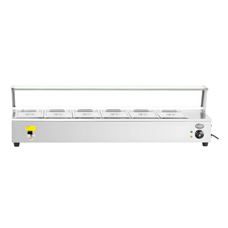 VITRINA PROCHEF CALOR BAÑO MARIA SOBREMESA 6 X GN 1/2 37L - 2