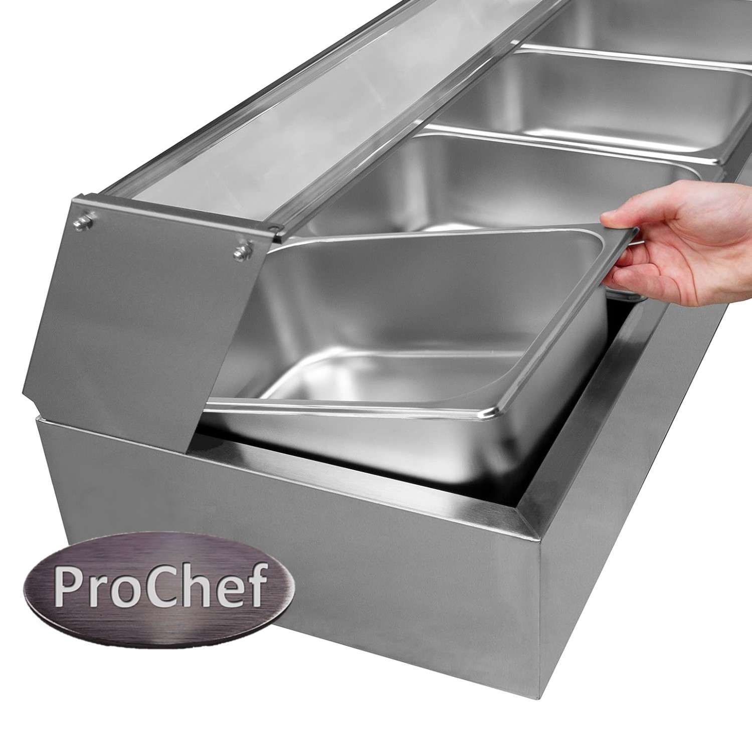 VITRINA PROCHEF CALOR BAÑO MARIA SOBREMESA 6 X GN 1/2 37L - 7