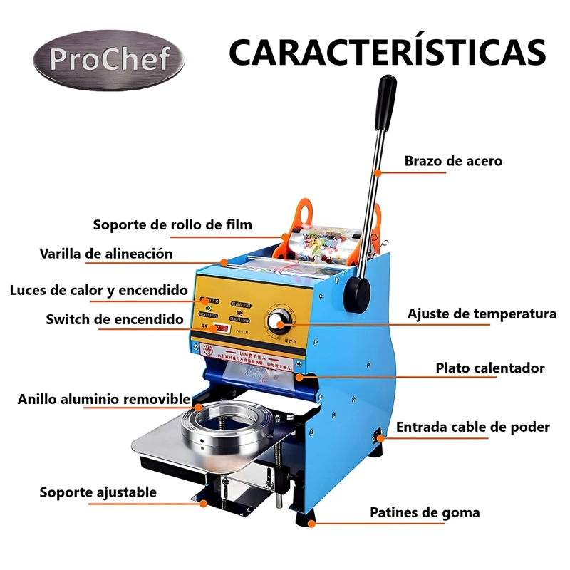 SELLADORA DE VASOS PLASTICOS 90 A 95 MM DIAMETRO - 4