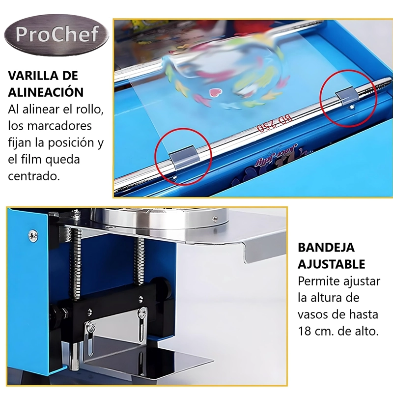 SELLADORA DE VASOS PLASTICOS 90 A 95 MM DIAMETRO - 6