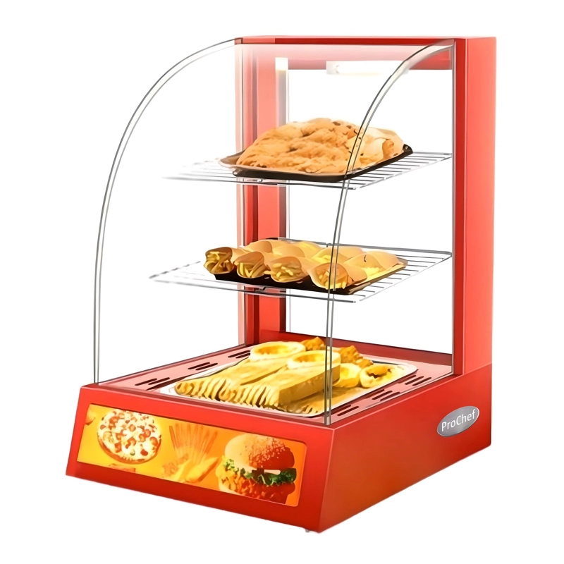 VITRINA PROCHEF 38 CM. EN COLOR ROJO MANTENEDORA DE CALOR - 2