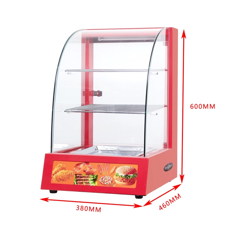 VITRINA PROCHEF 38 CM. EN COLOR ROJO MANTENEDORA DE CALOR - 5