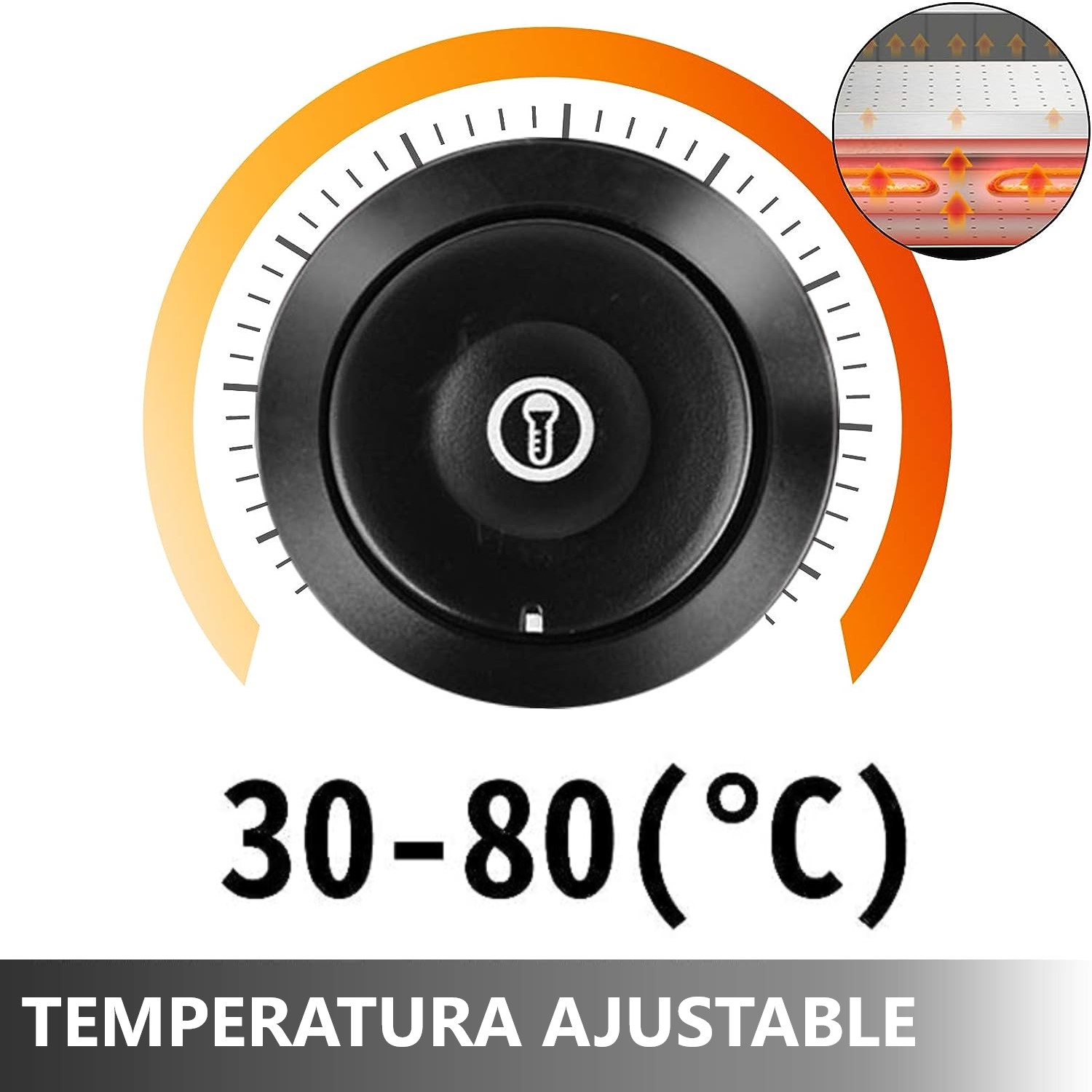 VITRINA DE CALOR 35 CM. ACERO INOX. 30 A 80°C ET-LD-1P-W - 6