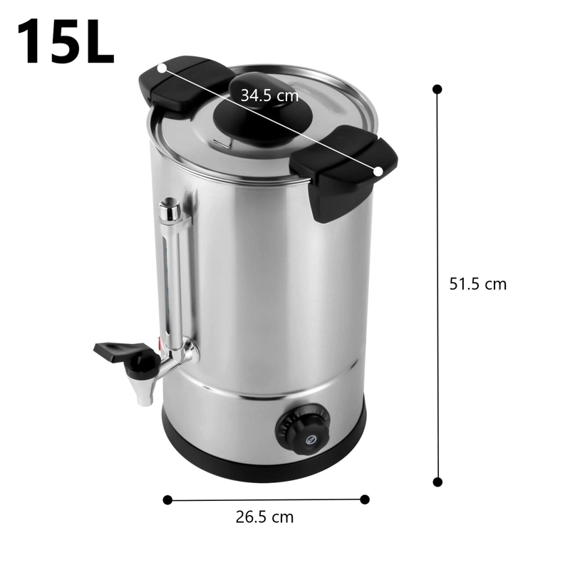 HERVIDOR INDUSTRIAL 15 LT. DOBLE CAPA ACERO INOX. - 3