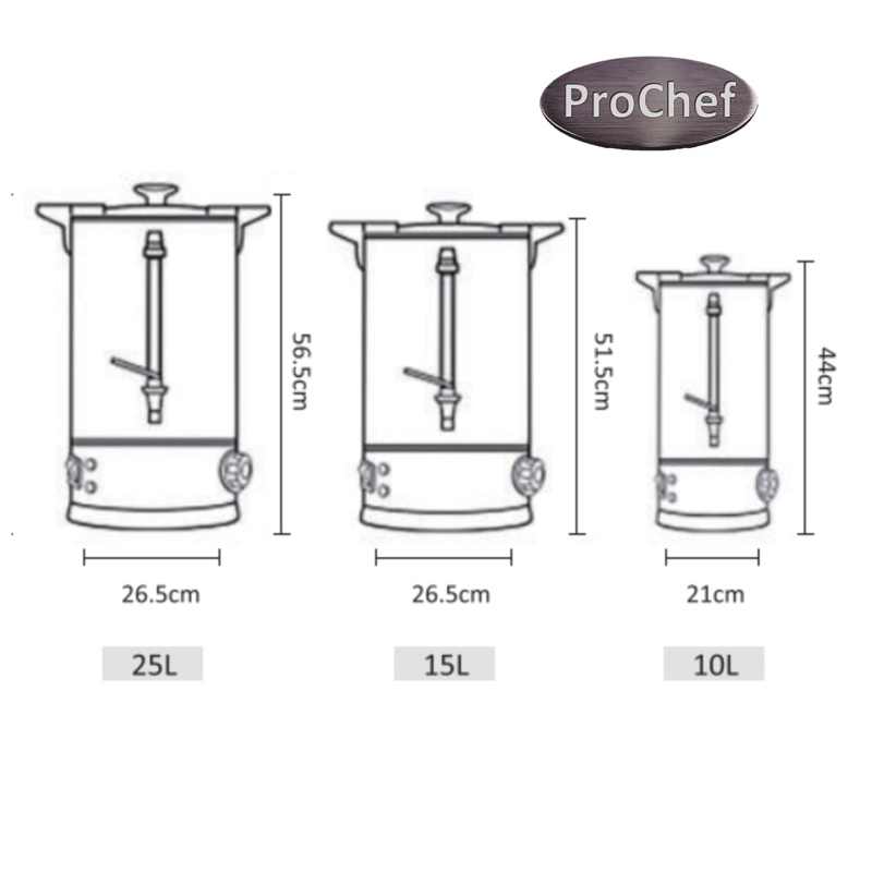 HERVIDOR INDUSTRIAL 15 LT. DOBLE CAPA ACERO INOX. - 7
