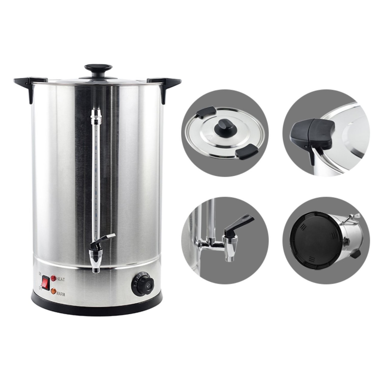 HERVIDOR INDUSTRIAL 25 LT. DOBLE CAPA ACERO INOX. - 3