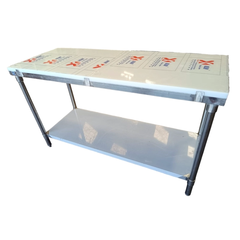 MESON DE CORTE 150X60 CM. ACERO INOX. CUBIERTA 25 MM. - 2