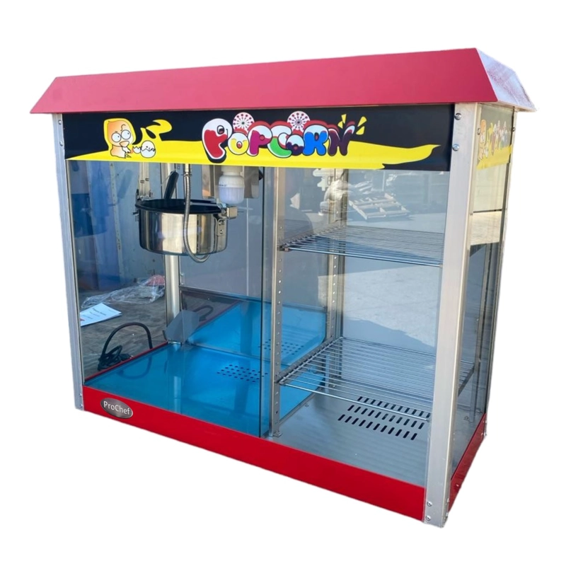 MAQUINA POP CORN O CABRITAS Y VITRINA MANTENEDORA - 1