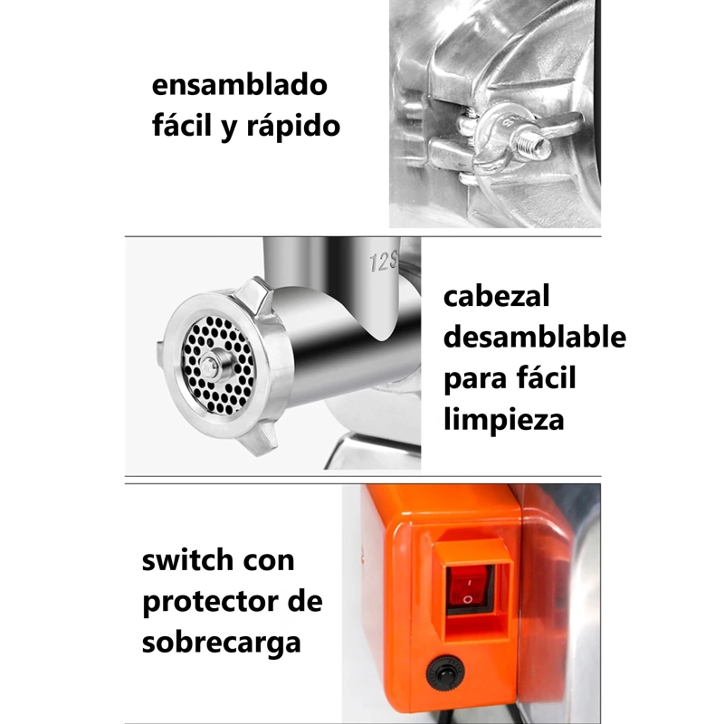 MOLEDORA CARNE PROCHEF 120 KG/HORA 1100 WATTS SEMI CONGELADOS - 3