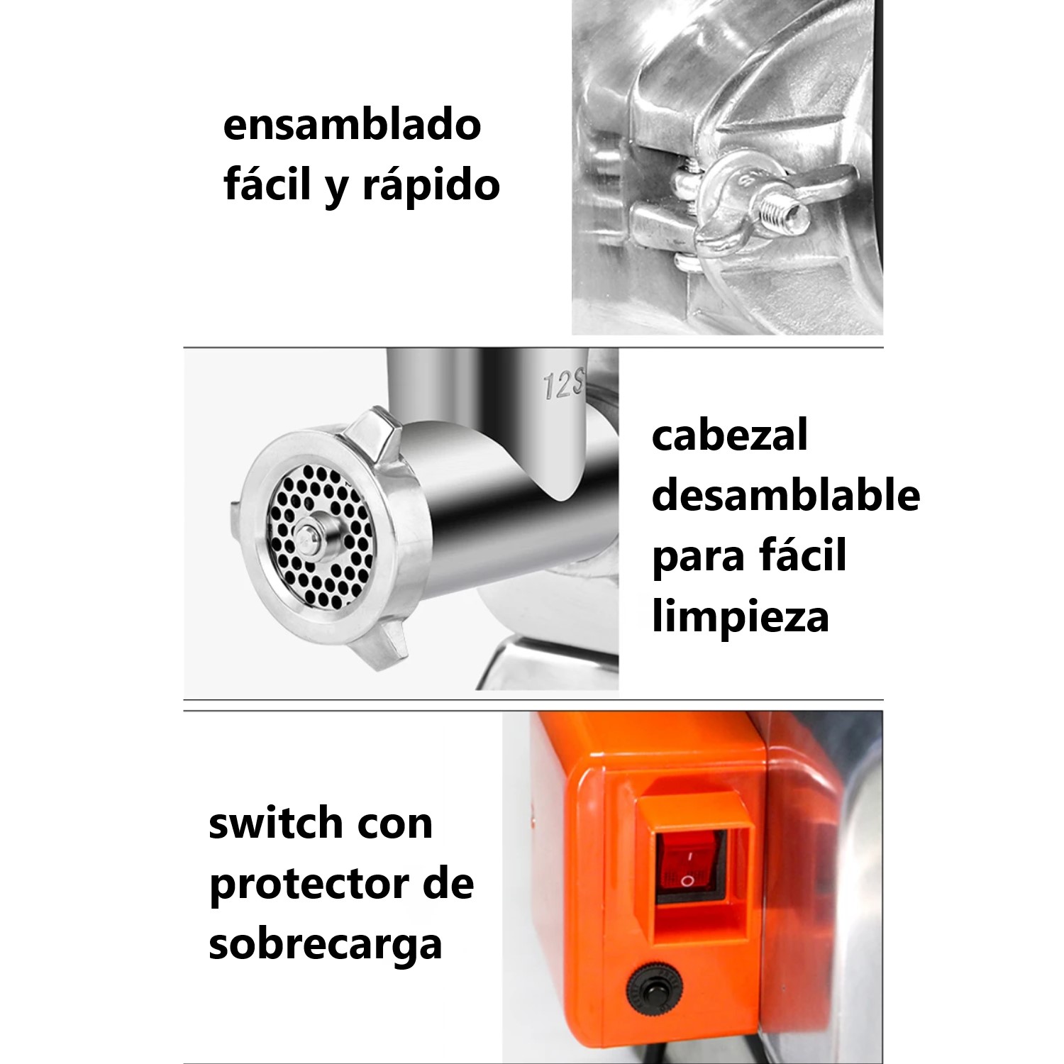 MOLEDORA DE CARNE PARA SEMI CONGELADOS 220 KG/HORA - 8