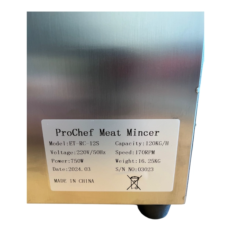 MOLEDORA CARNE PROCHEF 120 KG/HORA 750 WATTS INDUSTRIA INOX REVERSA - 8