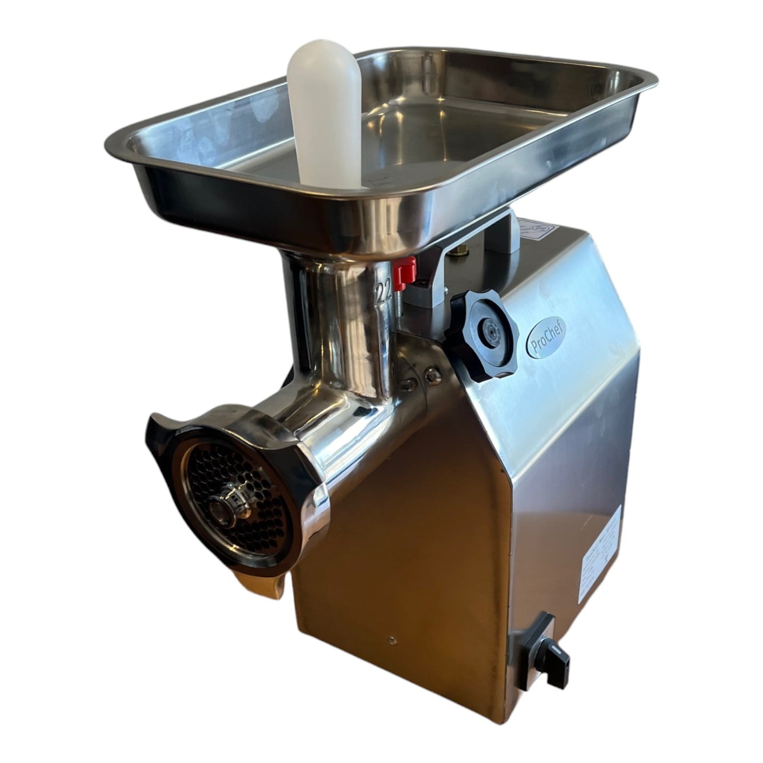 MOLEDORA CARNE PROCHEF 220 KG/HORA ACERO INOXIDABLE 900 WATTS INDUSTRIALREVERSA - 2