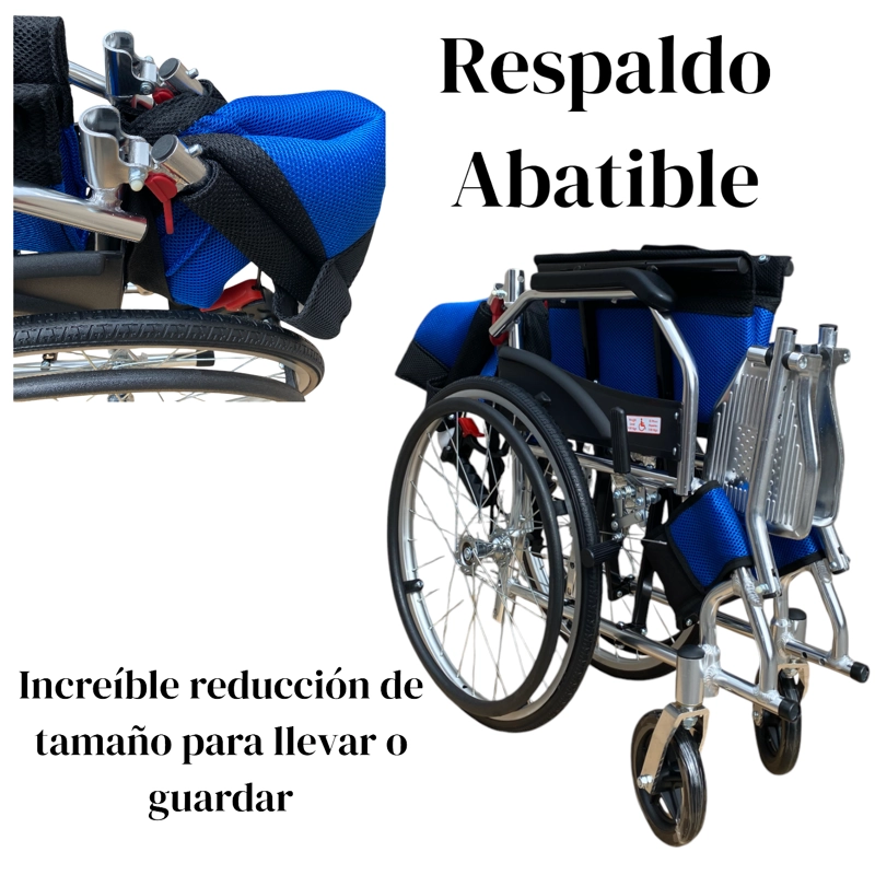 SILLA PROCHEF RUEDAS ALUMINIO ULTRA LIVIANO ARO 20 AZUL - 4